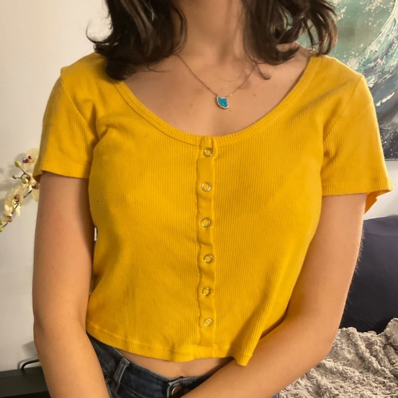 Yellow Crop Top - Picture 1 of 1